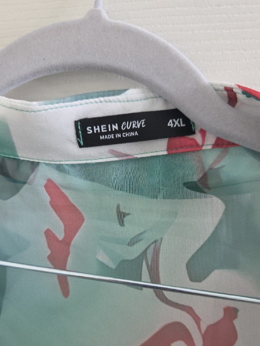 SHEIN Green Wide-Leg Pants with Printed Chiffon Blouse - Picture 10 of 11